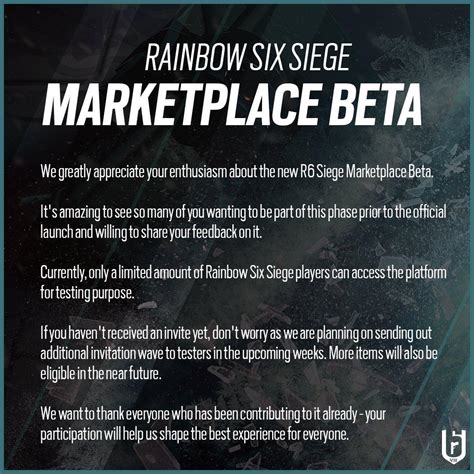 siege marketplace beta|Marketplace Beta: Update : r/Rainbow6 .